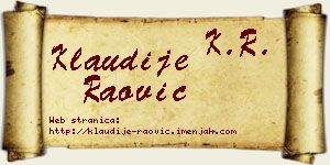 Klaudije Raović vizit kartica